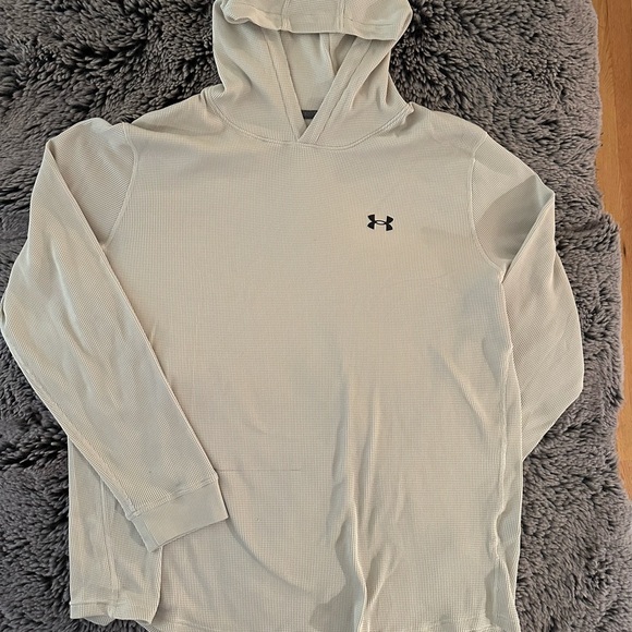 Under Armour Other - Men’s Under Armour Cream Waffle knit Pullover Hoodie, Excellent Condition